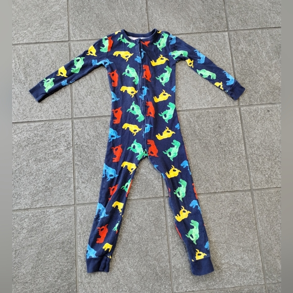 Old Navy 5T Colorful T-Rex ๐ฆ Fun Dinosaur Pattern footless pajamas - Picture 2 of 12